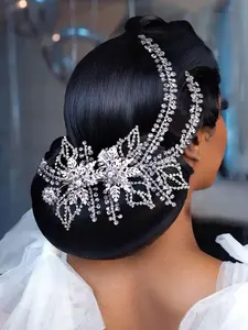 Rhinestone & Faux Pearl Decorated Hair Clip,  Elegant Flower Design Headwear for Wedding, Bridal Party Favor Hair Accessory