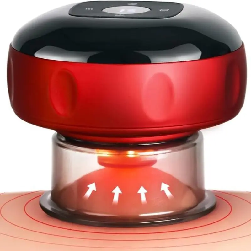 Electric Heat Cupping Suction Device, Lightweight Smart Vacuum Massage Machine, 12 Adjustable Settings with Display, Full Body Muscle Relaxation