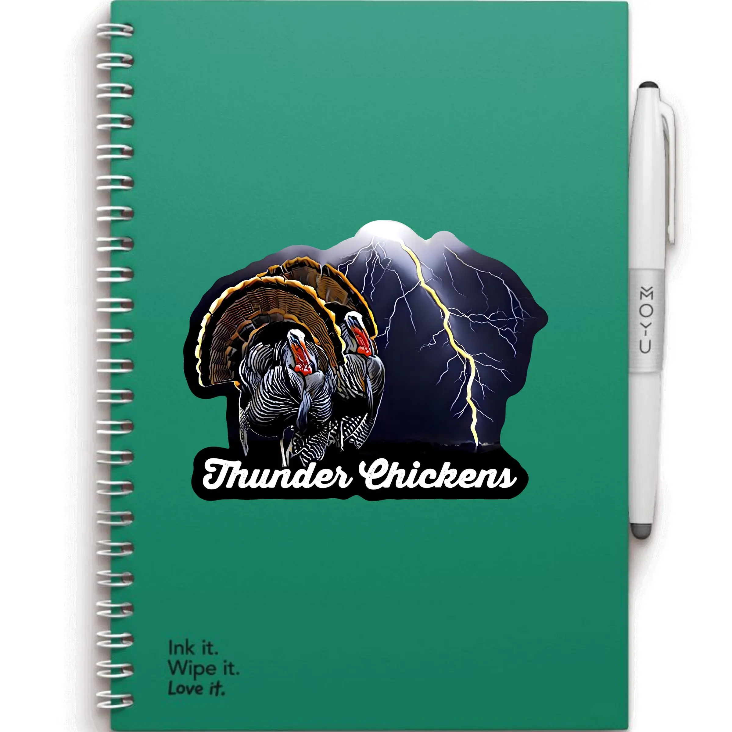 Thunder Chickens Sticker - Decorative Vinyl Sticker Couple Wild Turkey with Lightning Design, Laptop Phone Notbook Decals