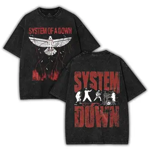 System of A Down Dove Overcome band t shirts Washed Tee, vintage clothing System of A Down concert outfit, Oversize Streetwear Heavy Cotton Top, Unisex Alternative Metal Concert grunge clothes