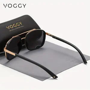 VOGGY Fashion Simple Retro Pilot Metal TR90 UV Protection Polarized Glasses, Men And Women Driving Outdoor Riding Fishing Holiday Party Decoration Props Gifts