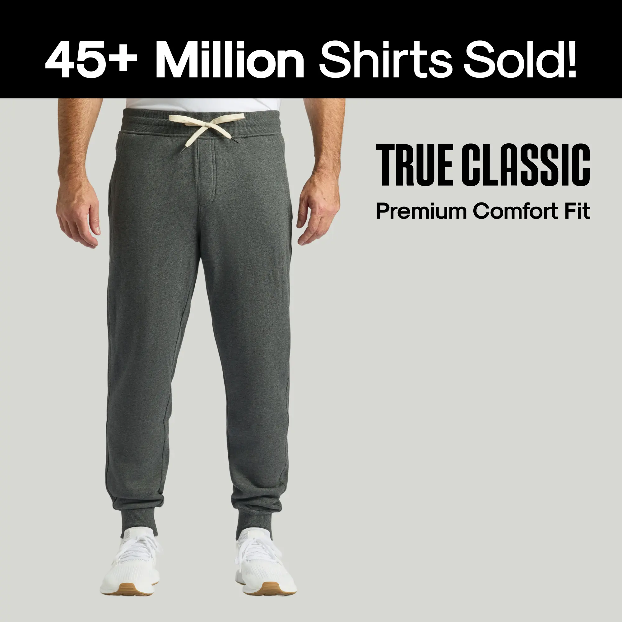 True Classic Men’s Fleece Joggers – Comfort Fit Soft French Terry, Tailored Lounge Pants for Streetwear, Gym, or Everyday Wear