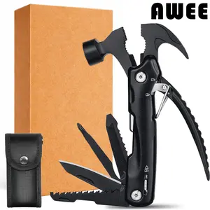 12 in 1 Multifunctional Hammer Tool, Portable Survival DIY Gear, Perfect Mens Gift for Dad Husband Birthday Camping