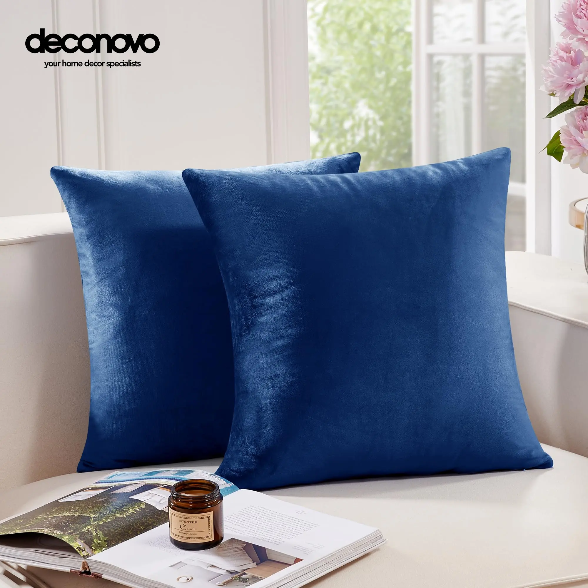 Pillow Covers, Decorative Throw Super Soft Plush Velvet Pillow Covers for Home, Sofa - Set of 2