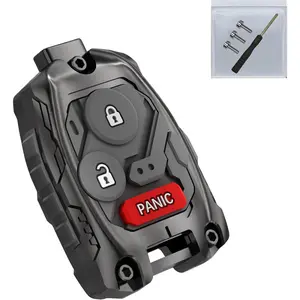 Cutting NOT Required - Upgraded Version Heavy Zinc Alloy Key Fob Shell Case Replacement for Honda Accord Civic CR-V Odyssey Pilot Ridgeline CR-Z Fit Key Fo