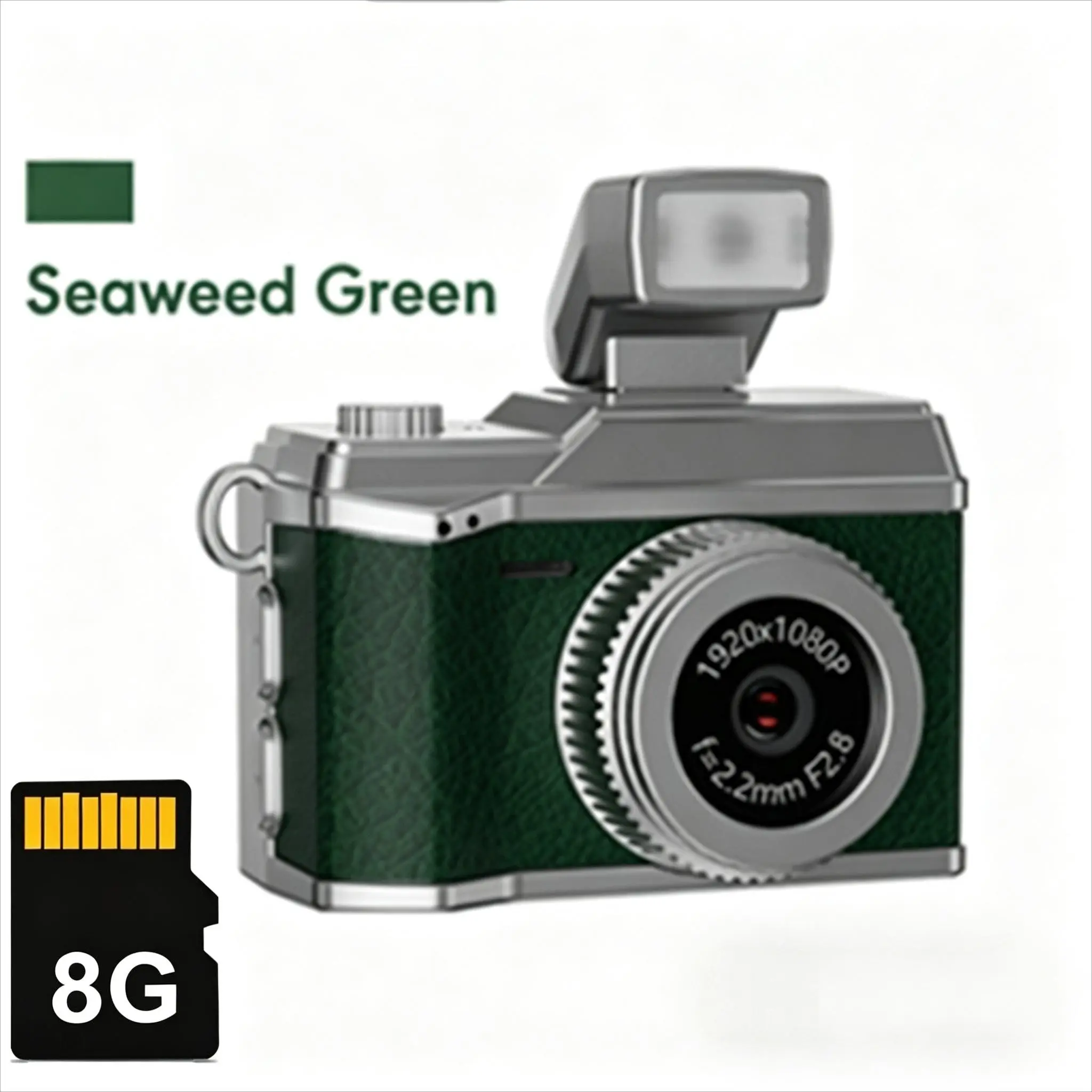 1080P HD Mini Digital Camera, 0.96 Inch Display, 8 Filters, Loop Recording, 8GB SD Card, Rechargeable Battery, Perfect Gift