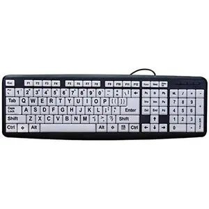 Large Prit  Keyboard | Visually Impaired Keyboard | High Cotrast Black ad White  Makes Typig Easy |  for Seiors ad Those Just Learig to Type