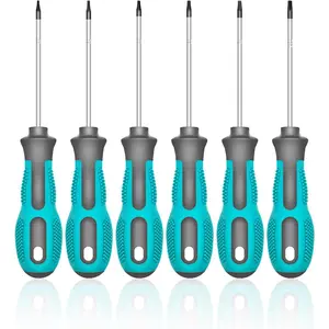 Torx Screwdriver Set, 6-Piece Small Star Screwdriver Set with T5, T6, T7, T8, T9, T10 Mini Security Torx Screwdrivers, Professional Non-Slip Cushion Grip Magnetic Screw Driver Set Kit (Green)