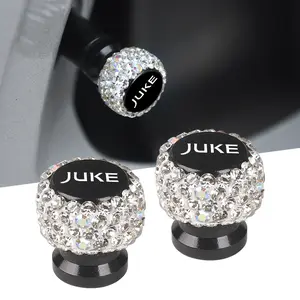 4pcs Nissan Juke Car Accessories, Diamond Tire Valve Caps, Shiny Lustrous Universal Metal Valve Covers, Stylish Car Accessories