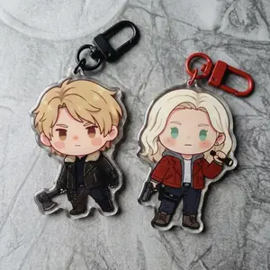 2 ops Leon Grace Resident Evil Acrylic Keychain, Video Game Display Bag Charm Gift for Fans
