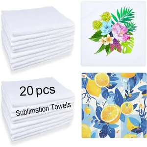 GEKIXUTP 20 Pcs Sublimation Towels Blank,12 x 12 Inch DIY Microfiber Sublimation Kitchen Towel,Sublimation Hand Towels,Sublimation Tea Towels Blanks