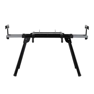 Ultra-Lightweight Miter Saw Stand – 440lbs Heavy Duty Steel Frame & Foldable Legs, Fits 76-4/5" Sliding Rails - Compatible with Most Brands, Black