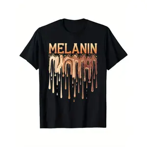 Drippin Melanin Black Pride Afrocentric Empowerment T-Shirt Drip Too Hard T-Shirt 100% Cotton Gift for Men and Women Mom and Dad and Friends Regular Size S-XXXL Fit Tshirt graphic tee graphic t-shirts y2k outfits men 90s graphic tees shirts Top Womenswear