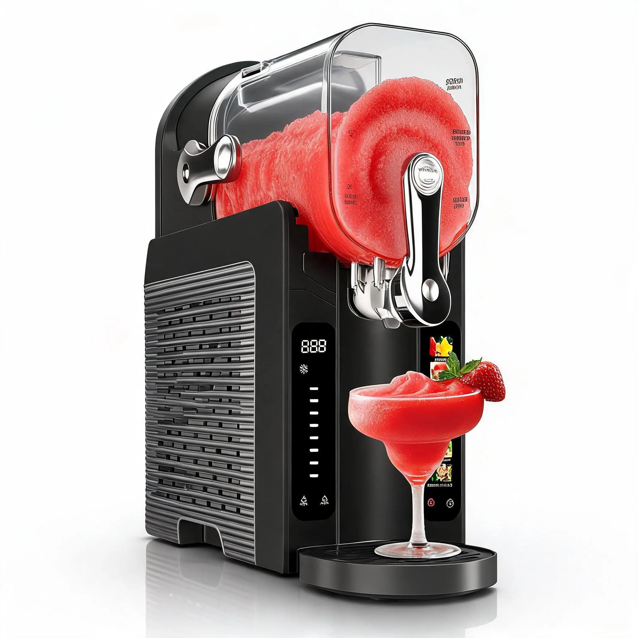 2-in-1 Countertop Soft Serve Ice Cream & Slushie Machine for Home Use - No Ice Needed, LED Display, 6 Smart Presets, Adjustable Hardness, Auto Clean, Delay Timer, Large Capacity, Detachable Parts, Summer Party Gift, Juice Compatible Slushie Machines
