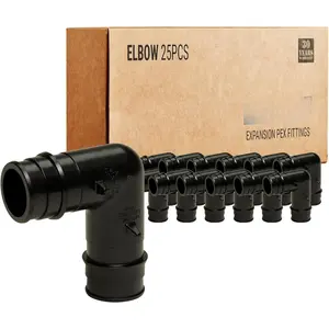 [25-Pack]  1/2-Inch 90-Elbow Expansion PEX-A F1960 Plumbing Fitting, Certified Safe (8AP9001-25P)