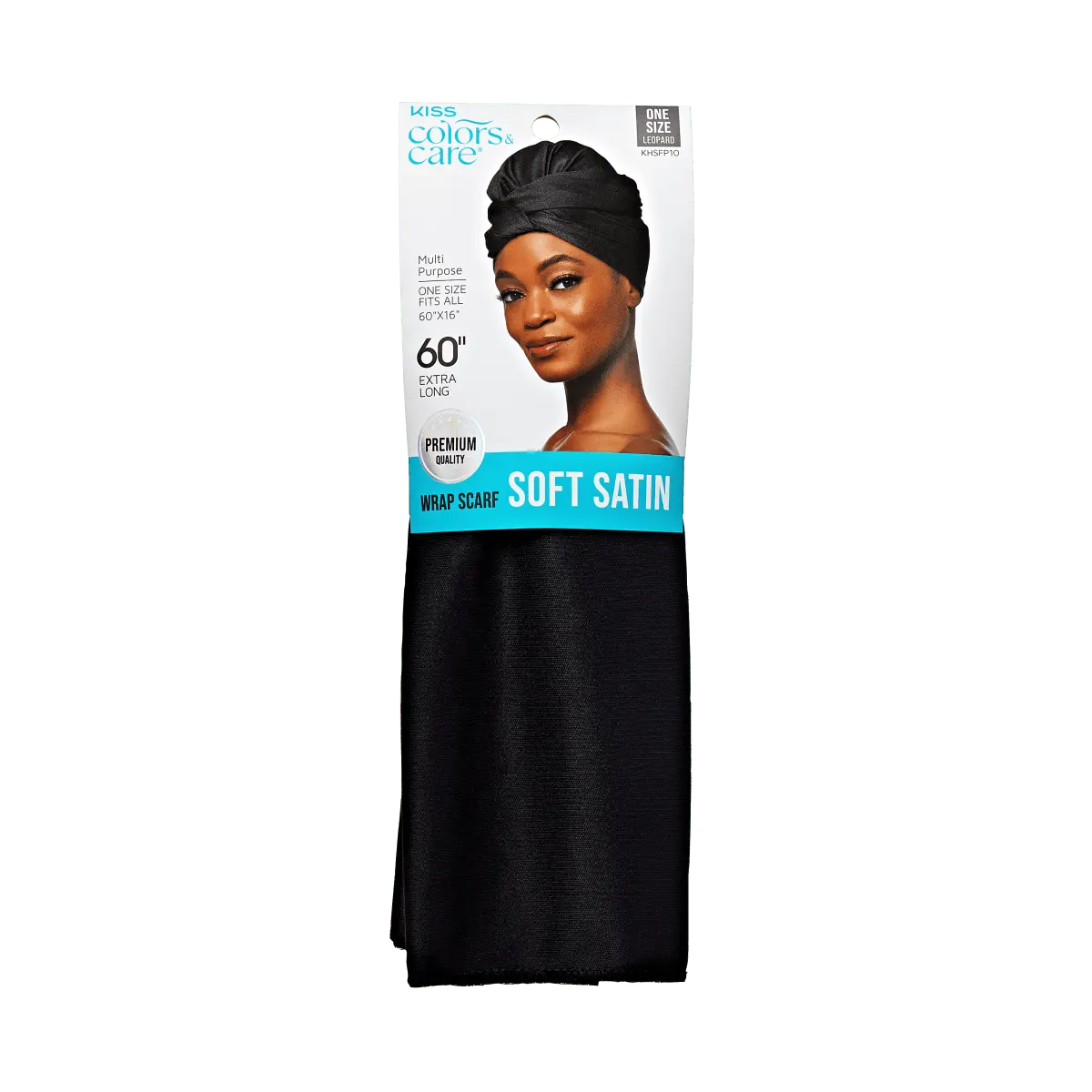 Kiss Colors & Care Satin Wrap Scarf - Black Kiss Colors & Care Satin Wrap Scarf - Black