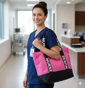 Nurse Fashionable Tote Bag - Personalized RN LVN NP CNA PCT Bag with Durable Material Spacious Design & Name Personalization for Healthcare Professionals, please send us your name and title if you would like it on the bag