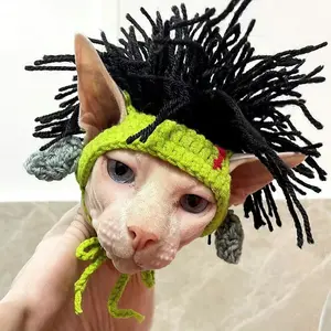 Funny Cat Hat Hairless Cat Sphynx Headgear Dog Devon Punk Reggae Rock Style Decoration Costume