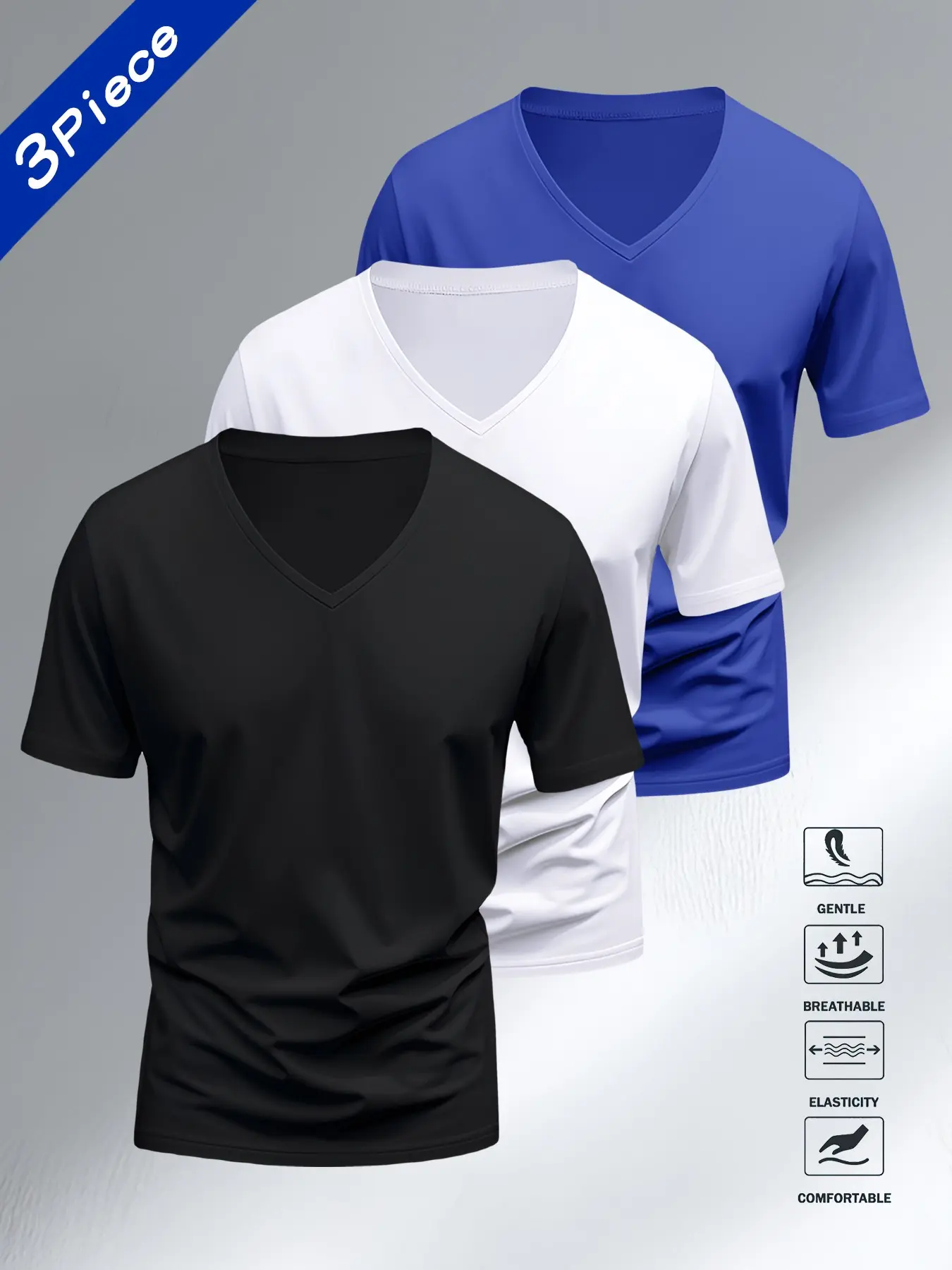 Soft Comfortable V-Neck Top, Breathable Sweat-Wicking Sporty T-Shirt, Athletic Style Activewear, Casual Fashion, Workout Sportswear, Ideal for Gym, City Outing, Outdoor Activities, Fitness Sport Top, Gym Tops