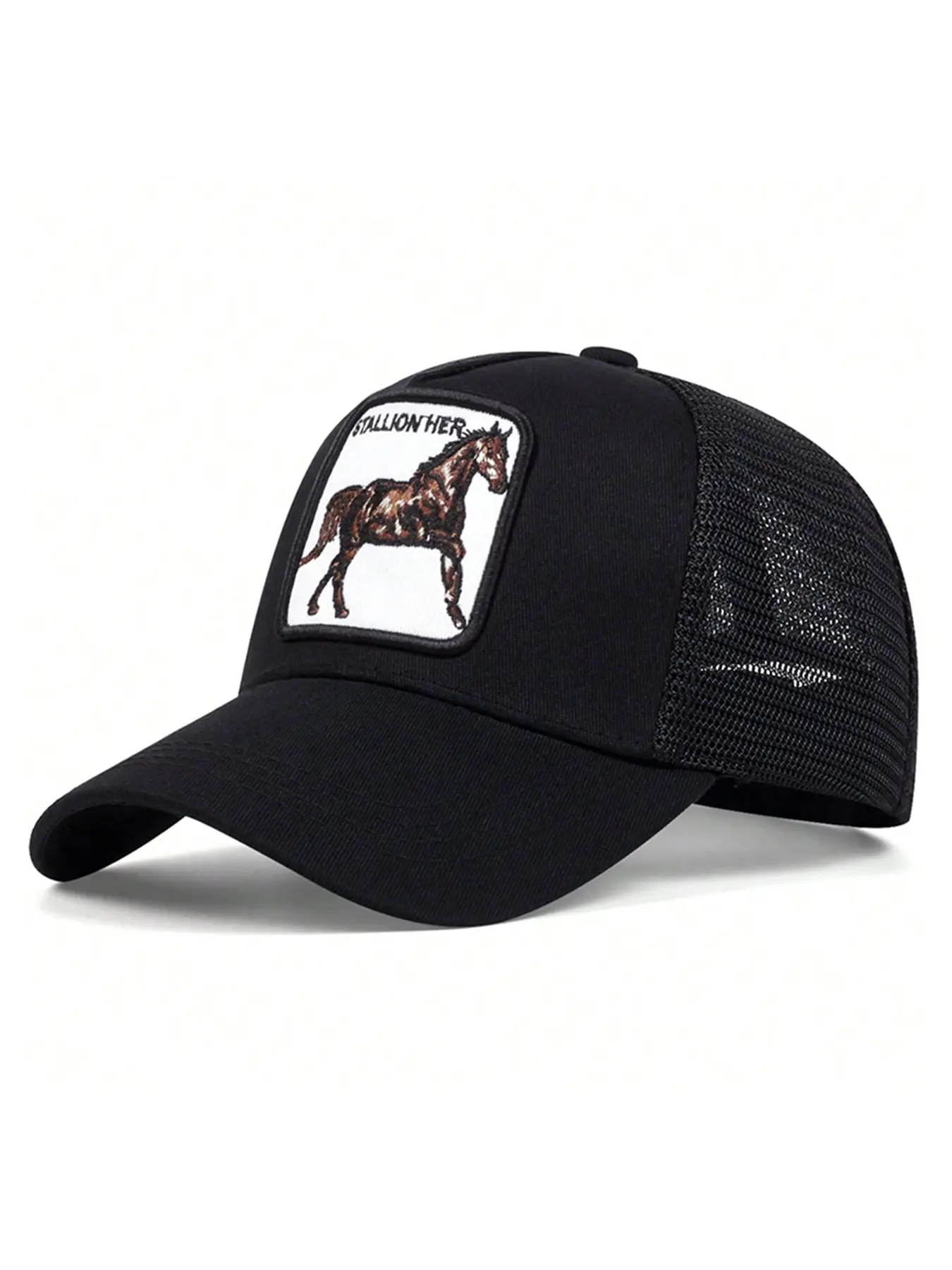 Unisex Adjustable Sun Protection Baseball Cap, Embroidered Stallion Her Design, Outdoor Travel Beach Vacation Hat, Embroidery Adjustable Hat, Embroidered Adjustable Caps