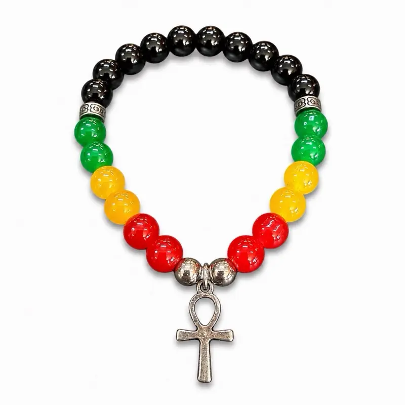 Chakra Ankh Semiprecious Stone Bracelet, Minimalist Bracelet, Jewelry Accessories