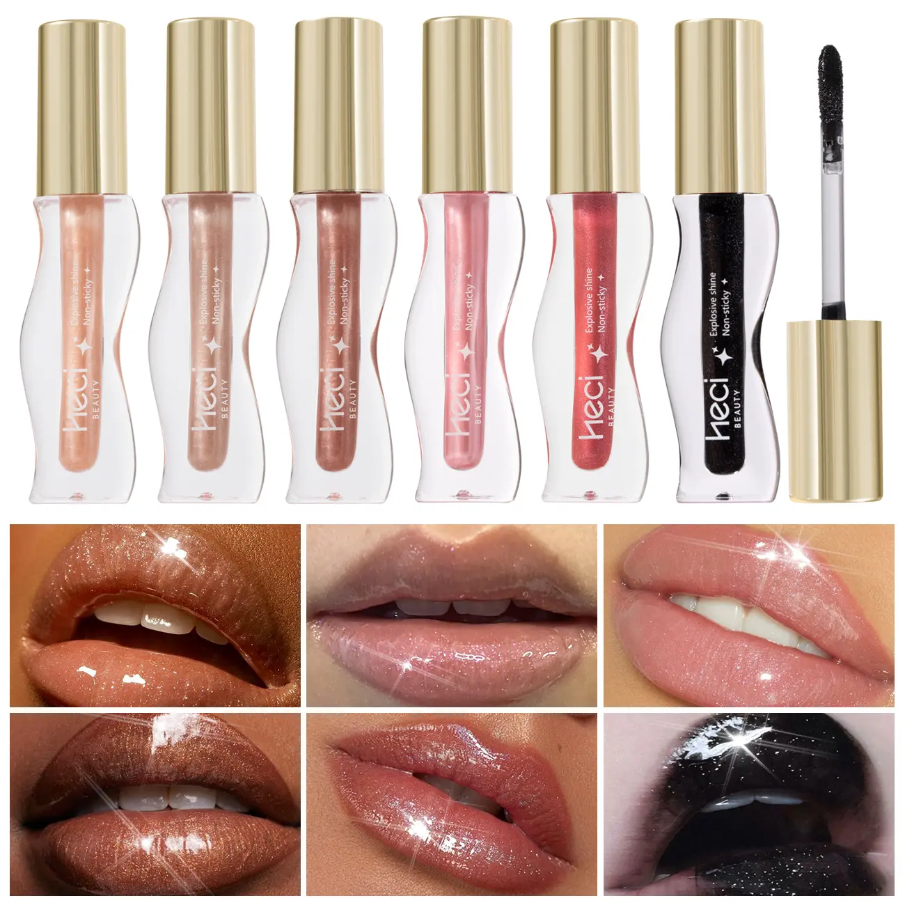 HECI Lip Glaze Cosmetic - Moisturizing, Hydrating, Nourishing, Smooth Long-Lasting Lip Care Product for Women, 1 Count
