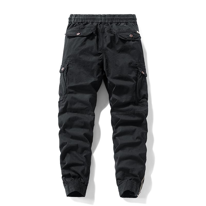 Versatile trendy functional cargo pants for men — drawstring cuffs, multiple pockets, retro outdoor casual style Versatile trendy functional cargo pants for men — drawstring cuffs, multiple pockets, retro outdoor casual style