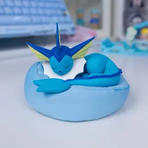Authentic Pokémon Eevee Evolutions Sleeping Series Vaporeon Figure Toy Box Cute Collectible