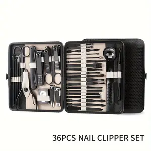 BeautyDAO 36 counts New Professional Manicure Set Pedicure Grooming Kit Includes Scissors, Nail Files, and Travel Case Perfect for At-Home and Professional Nail Care Special Christmas Present You deserve it