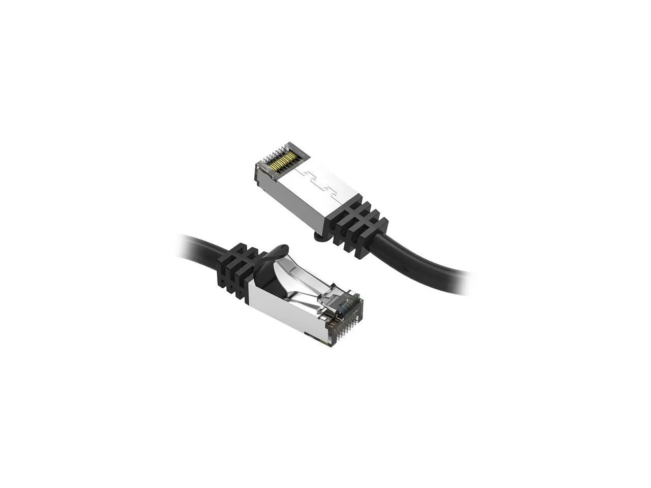Nippon Labs Cat8 RJ45 3ft Ethernet Patch Internet Network LAN Cable, In/Outdoor, 26AWG, Shielded Latest 40Gbps 2000MHz, Weatherproof S/ftP -in Wall, Outdoor for Gaming/Router/Modem/PC/Switch (Black)