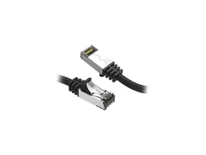 Nippon Labs Cat8 RJ45 10ft Ethernet Patch Internet Network LAN Cable, In/Outdoor, 26AWG, Shielded Latest 40Gbps 2000MHz, Weatherproof S/ftP -in Wall, Outdoor for Gaming/Router/Modem/PC/Switch (Black)