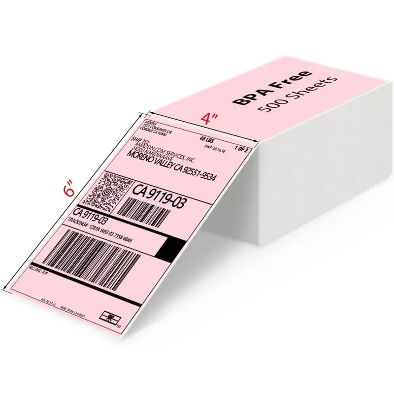 Pink 4x6 - 250 Labels