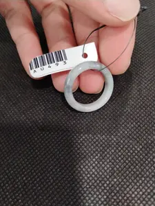 Natural Grade A Jadeite Jade Ring | Authentic Burmese Jade Band | Silver Grey | Size US 9