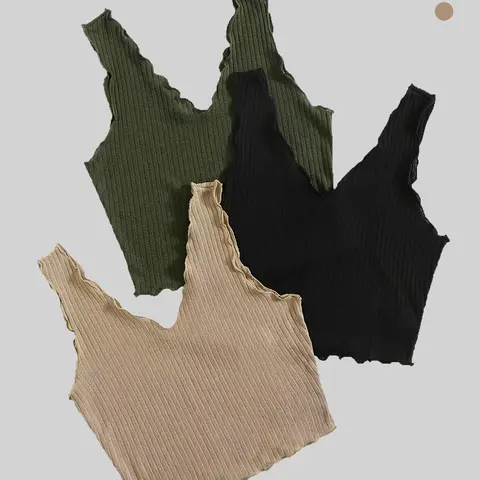 Women's Casual Fitted Short Backless Vest Top Set, Plain Pattern, No Ca Prop 65, Comfortable Daily Wear, Perfect for Relaxing Days, Everyday