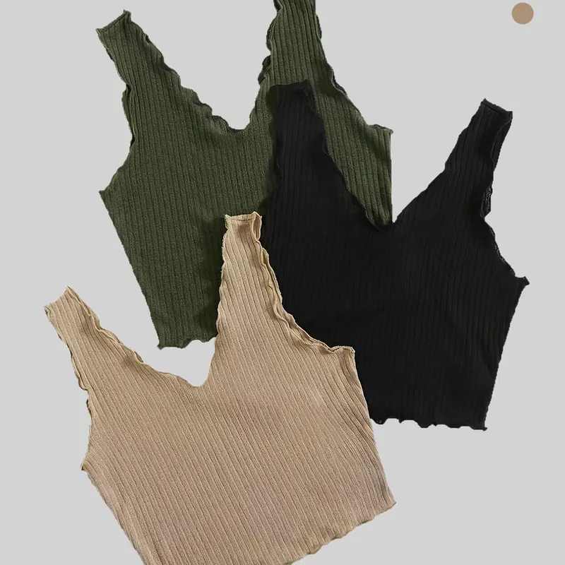 Women's Casual Fitted Short Backless Vest Top Set, Plain Pattern, No Ca Prop 65, Comfortable Daily Wear, Perfect for Relaxing Days, Everyday