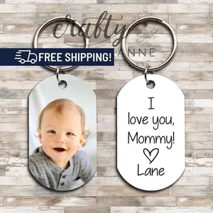Custom Keychain Gift For New Mom, Birthday Gift for Her Picture Keychain, Personalized Mothers Day Gifts, Car Accessories Mom Keychain
