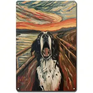 Vintage Aluminum Metal Sign Wall Art 8x12 Inches Saint Bernard Dog Parody Portrait Loyalty Gift for Home Bar Man Cave Decor Aluminum