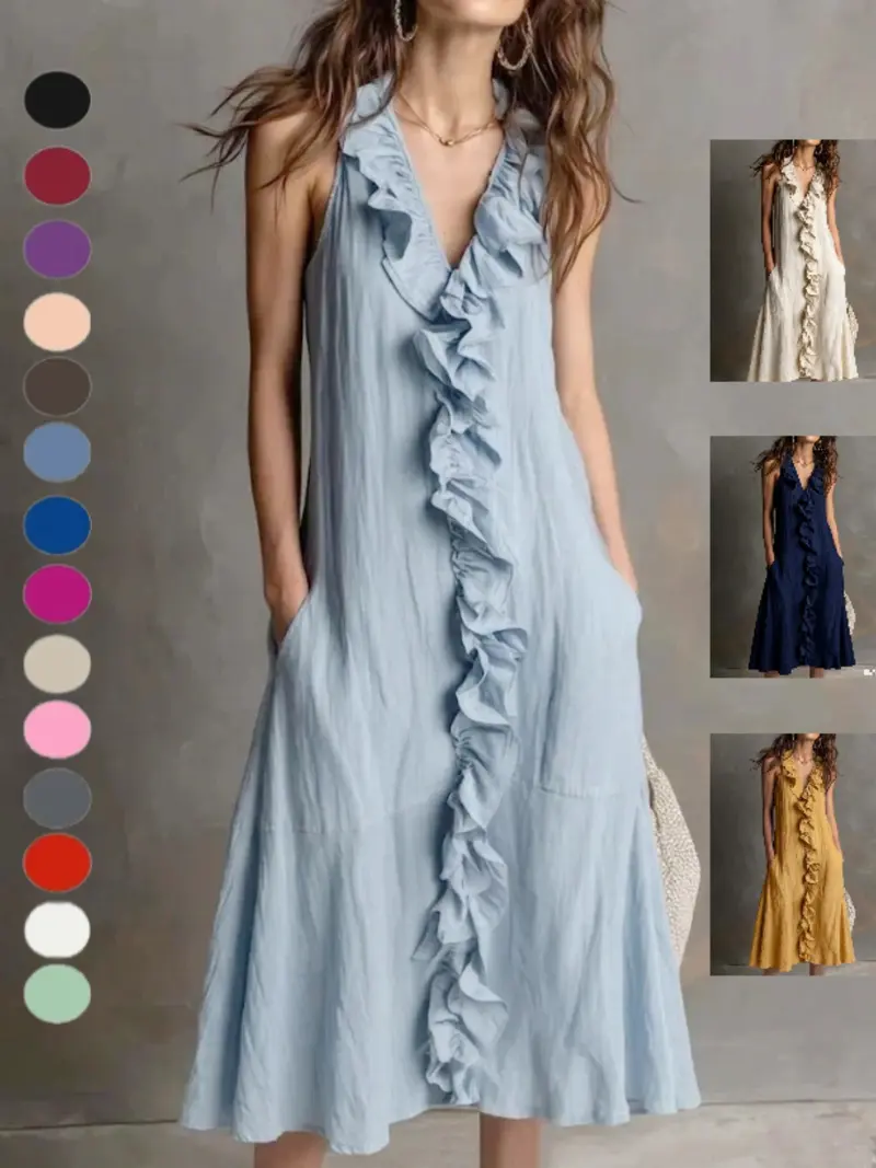 chinese dress ladies Calypso Dress - Sleeveless Linen Dress main image 0
