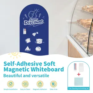 Curved Magnetic Whiteboard, Ideal for Gaming Rooms & Home Offices, Self-Adhesive Design, Durable & Easy-To-Clean Surface