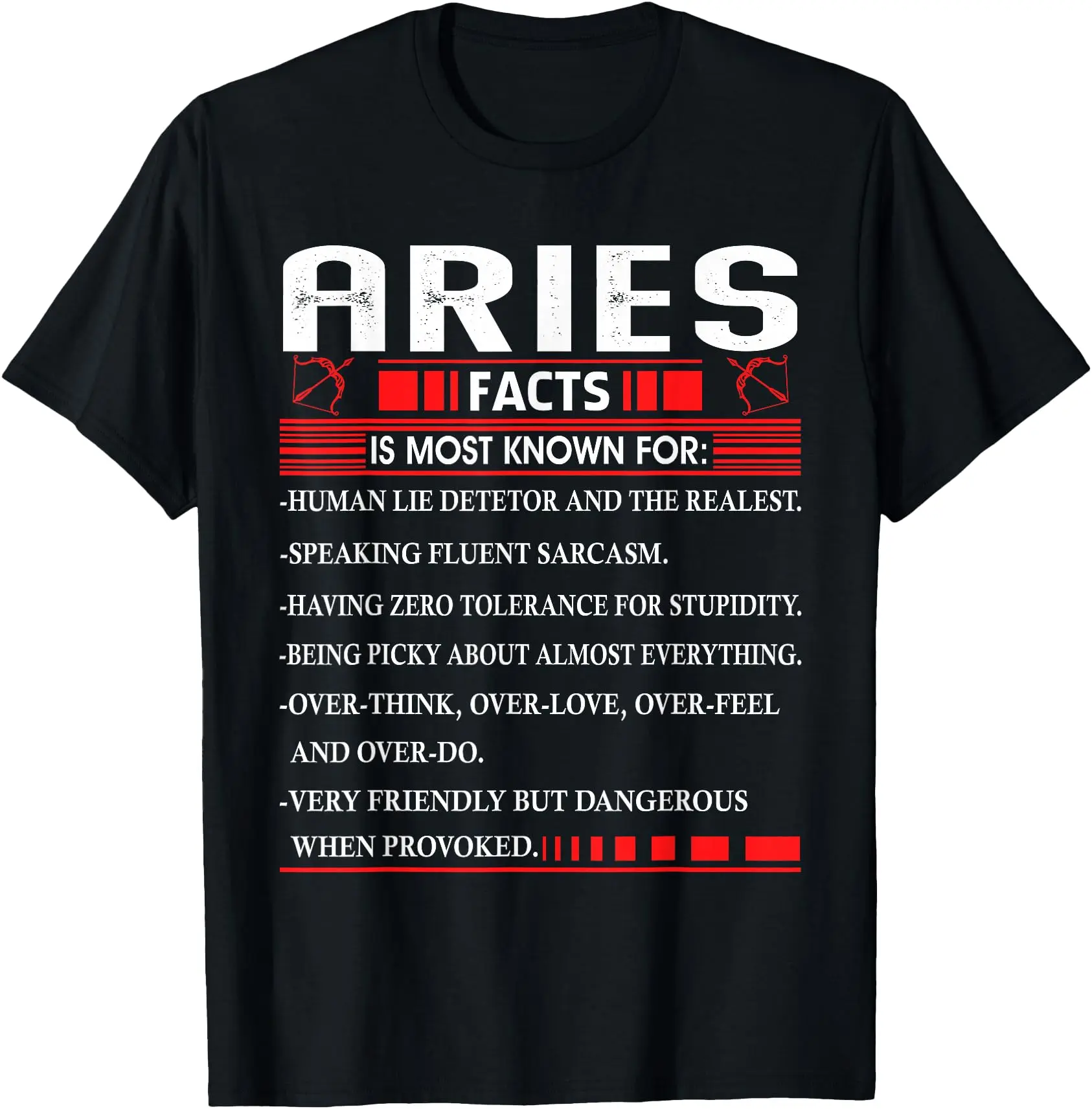 Women's 100% Cotton Short-Sleeve Distressed Round Neck Casual Graphic T-Shirt - Aries Zodiac Birthday Facts Funny Gift, Shortsleeve, Streetwear, Top, Tshirt