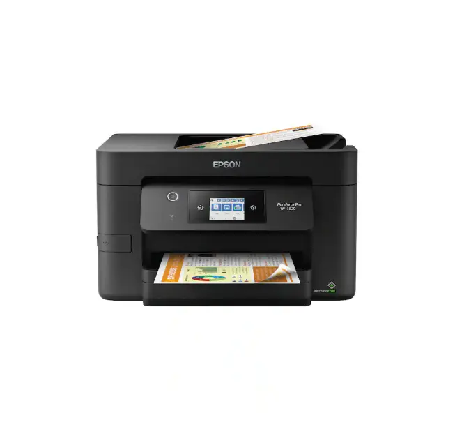 Epson WorkForce Pro WF-3820 All-in-One Wireless Printer, Black, Color Inkjet Printer, Home Office, Scanner Copier, Wireless Printer, Epson Printing Device