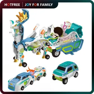 Hotfree Magic Magnetic Dinosaur & Unicorn & Deer Transformer Car – 2-in-1 Auto-Transform Toy for Kids – Fun STEM Gift, Birthday & Christmas Gift for Boys & Girls Dragon Design