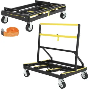 Professional Heavy-Duty Drywall Cart 2200 Lbs Load Capacity Folding Utility Cart with Wheels for Glass & Steel Sheets Adjustable Height & Brake Pedal