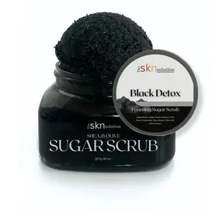 Foaming Sugar Scrub | Black Detox sugar scrub | Skincare | Exfoliating Charcoal Body Care Exfoliate Gentle Glycerin Moisturize