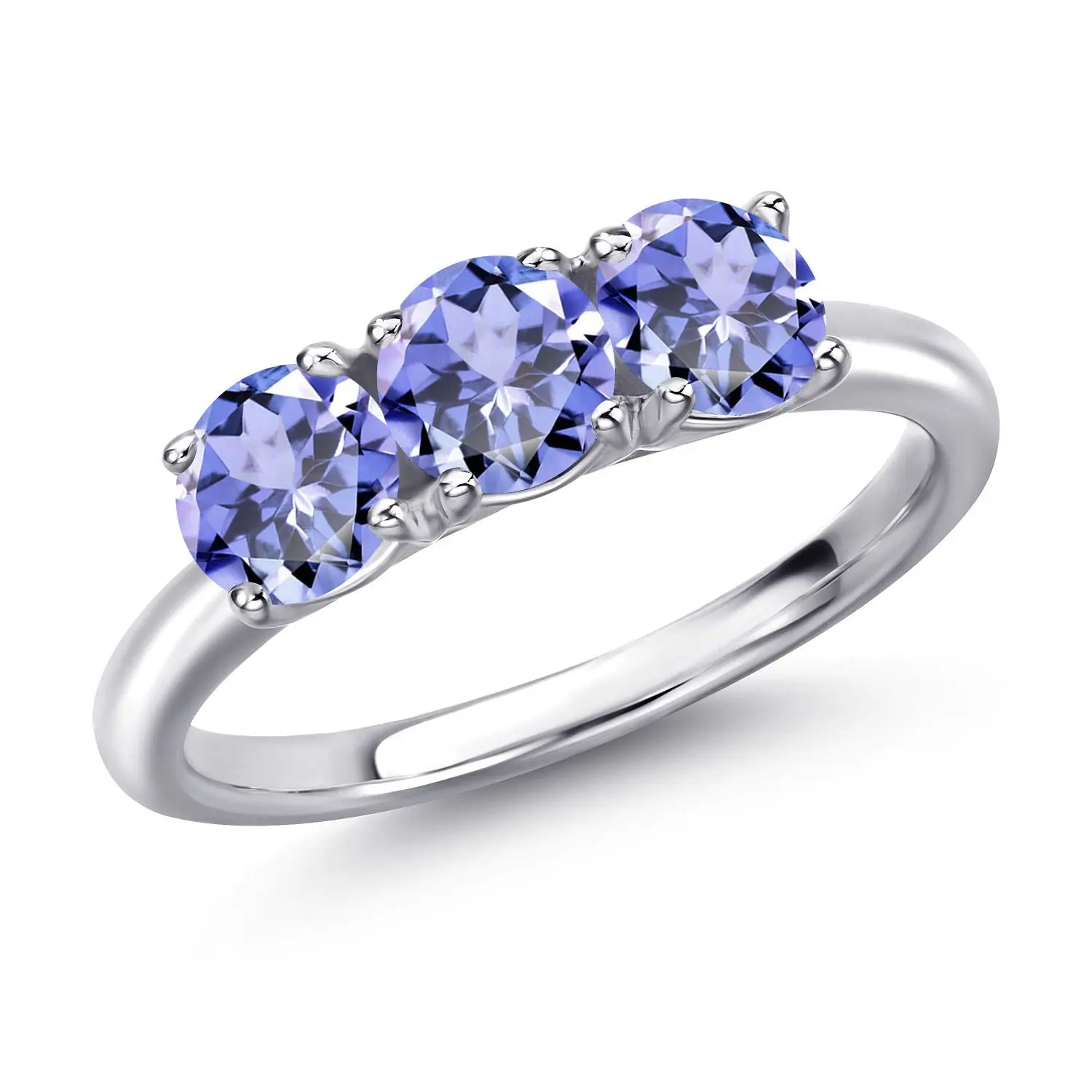 925 Sterling Silver Blue Tanzanite Engagement Ring For Women | 1.38 Cttw | Round 5MM | Gemstone December Birthstone