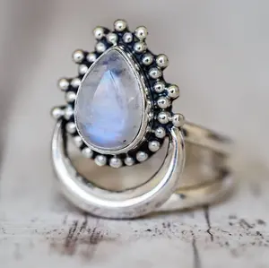 R61 – 925  Sterling Silver Plated  Moonstone Ring!