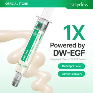 Easydew DW-EGF Melatoning Ampoule 1X - Official Product 99% Pure EGF Peptide Hydrating Serum with Niacinamide & Glutathione for Uneven Skin & Visible Spots - Fast Absorbing Day & Night Korean Skincare (Pump 0.27 fl oz, EGF 1X)