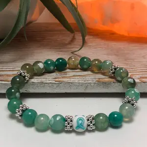 Limited Edition Ovarian Cancer Awareness Womens Stretchy Bracelet