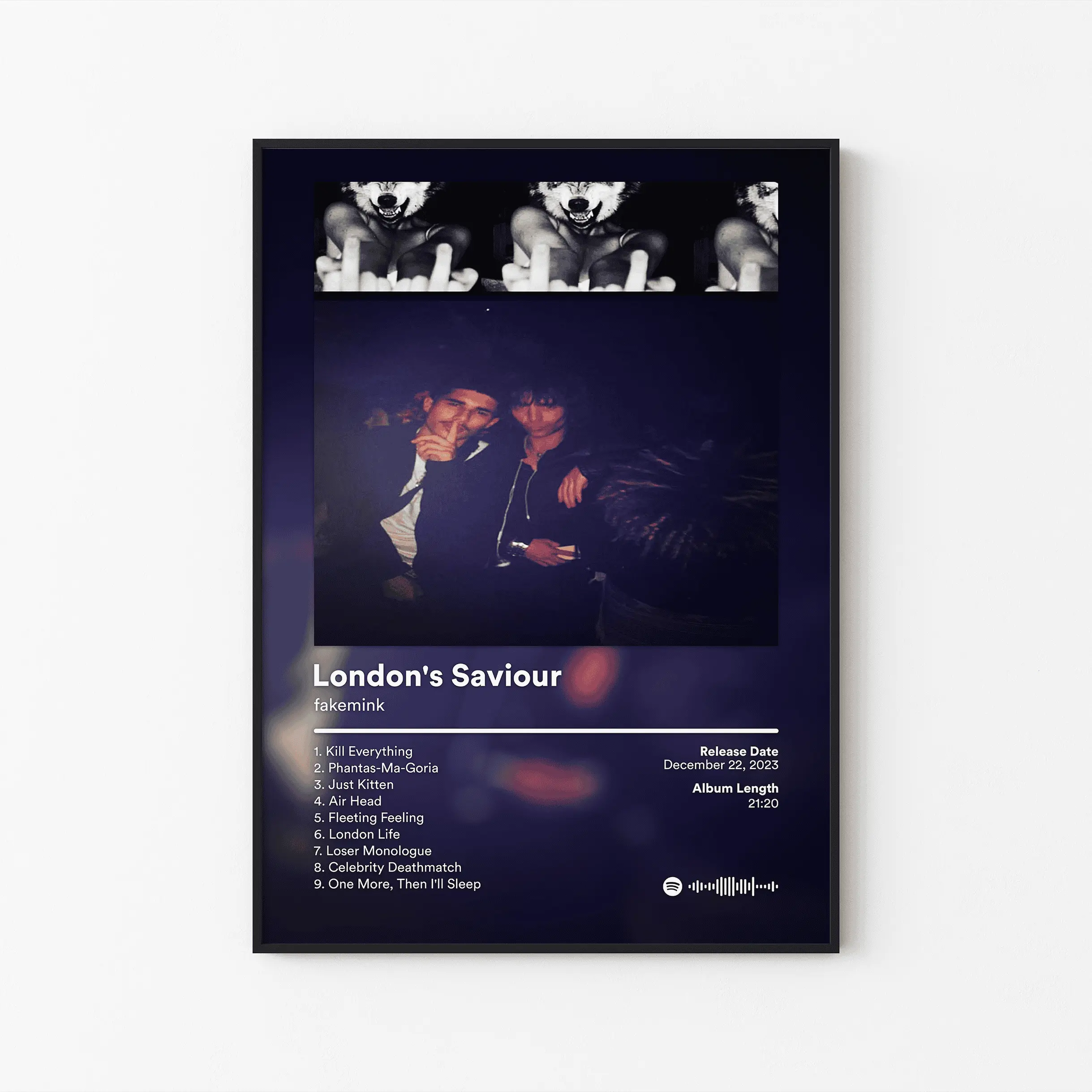 [ UNFRAMED RAP POSTER ] fakemink Album Poster, Underground Digicore Tracklist Art, Hyperpop Adjacent Print, Niche Internet Music Decor, Unframed Print Only