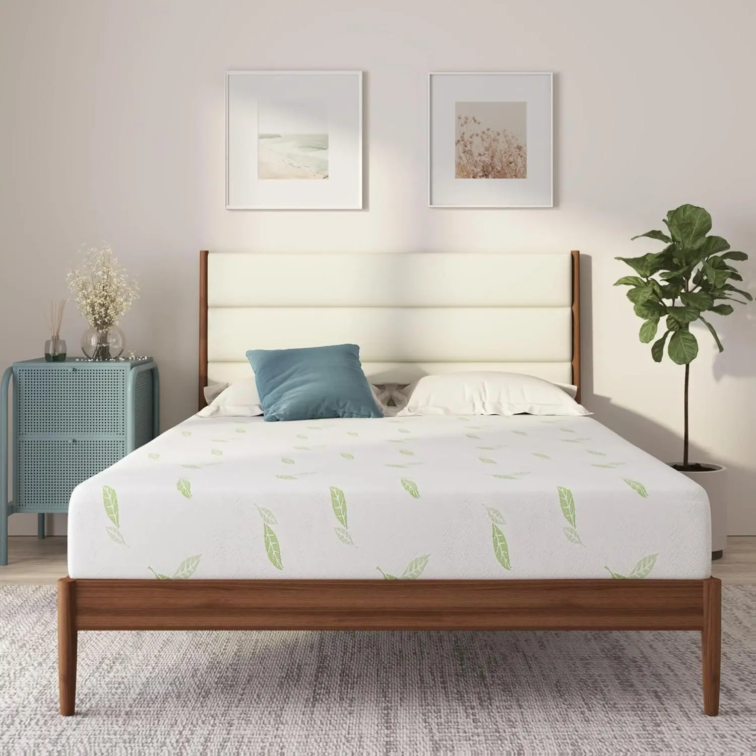 NapQueen Twin Size, 6-8-10-12 Inch Anula Green Tea Infused Memory Foam Mattress, Bed in a Box